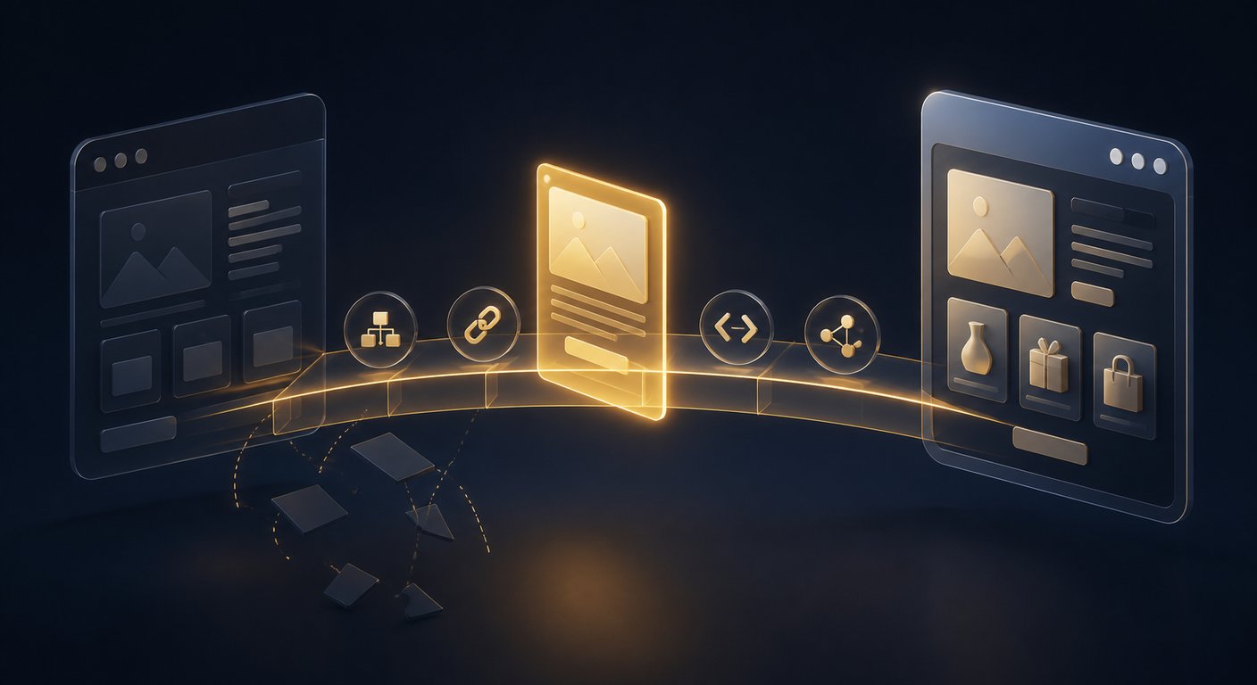 Une page Shopify traverse une migration en conservant sa structure, ses liens et ses données SEO