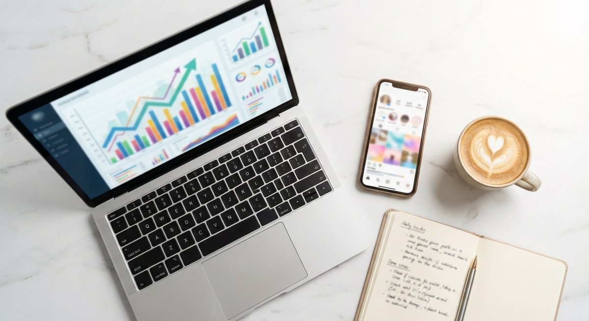 Analyse des performances TikTok Ads : dashboard analytics avec graphiques de croissance et métriques publicitaires