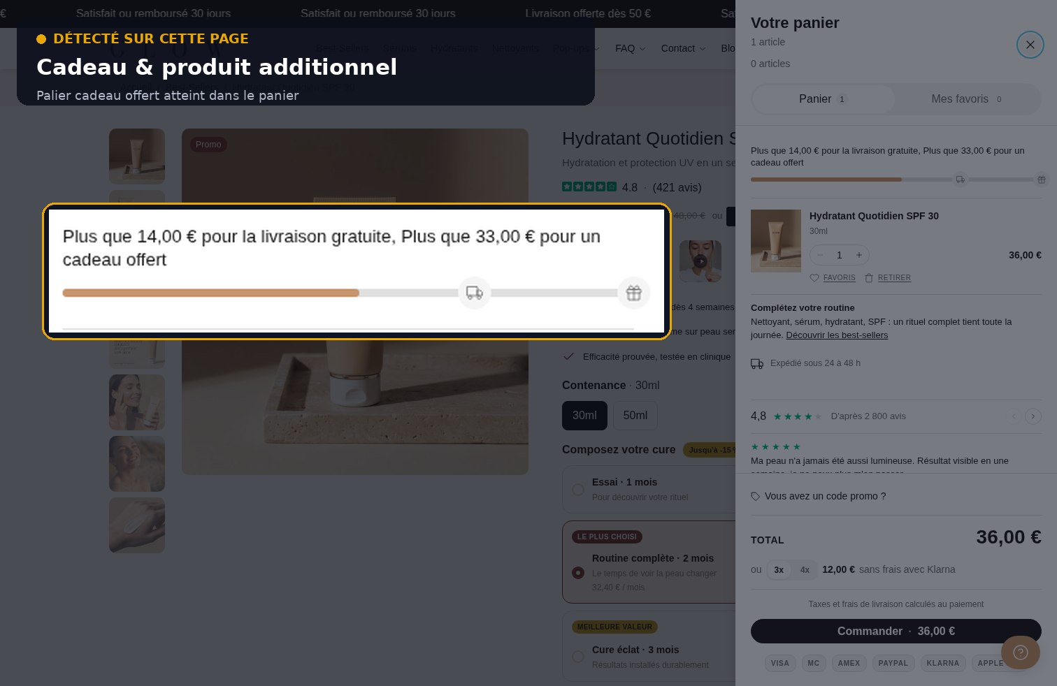 Aperçu Bloc emballage cadeau / produit additionnel sur la démo Speedfly