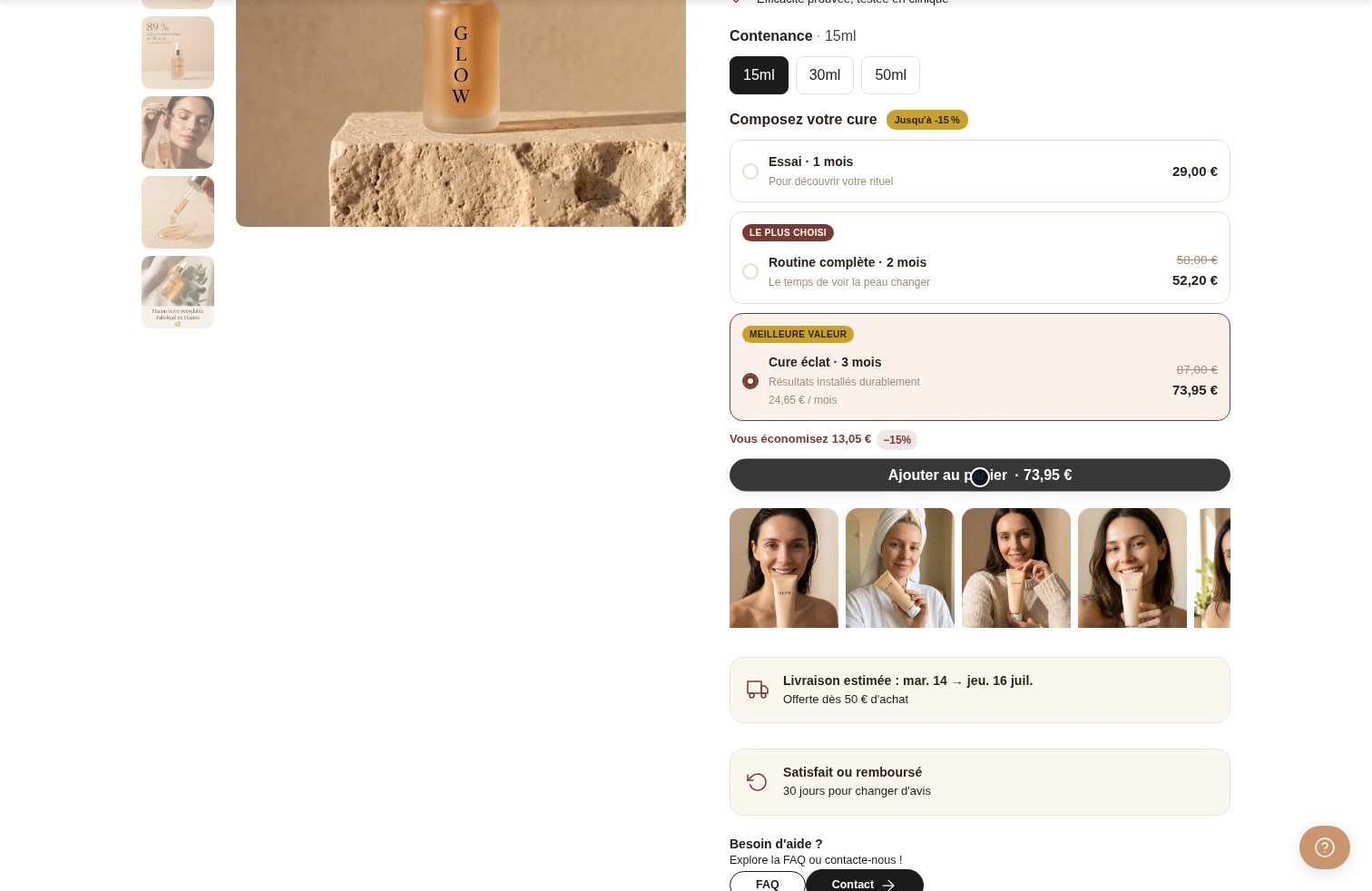 Aperçu ordinateur de Bloc offre quantité sur Maison GLOW