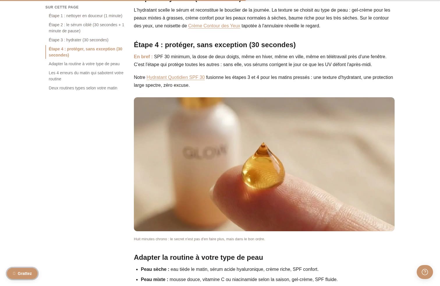 Aperçu Barre latérale / tiroir (article) sur la démo Speedfly